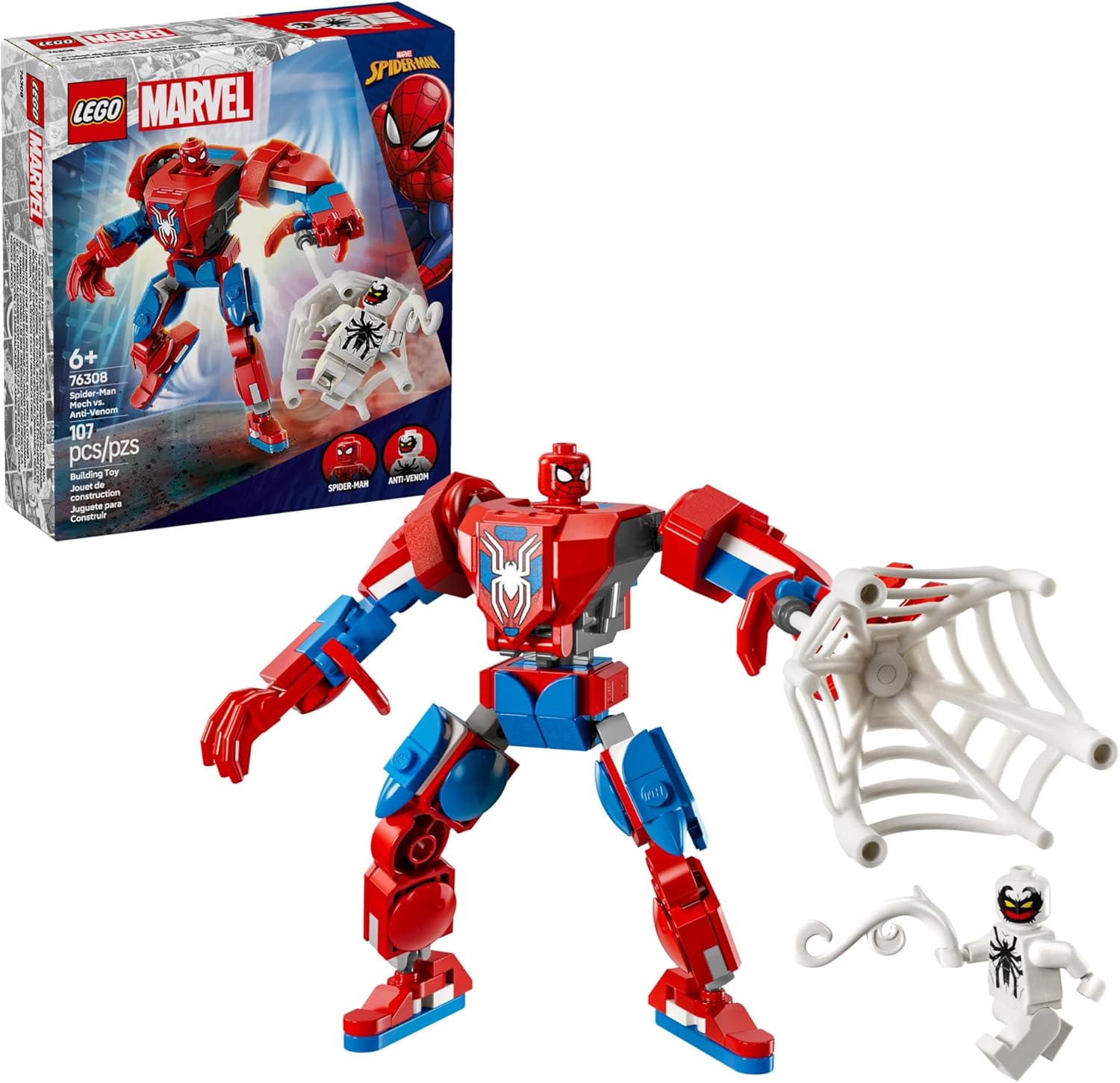 Spider-Man Mech vs. Anti-Venom Lego Set - Buildable Superhero Action Figure
