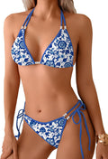 TASHEHE Women's Triangle String Bikini Set - Flattering Ribbed Two