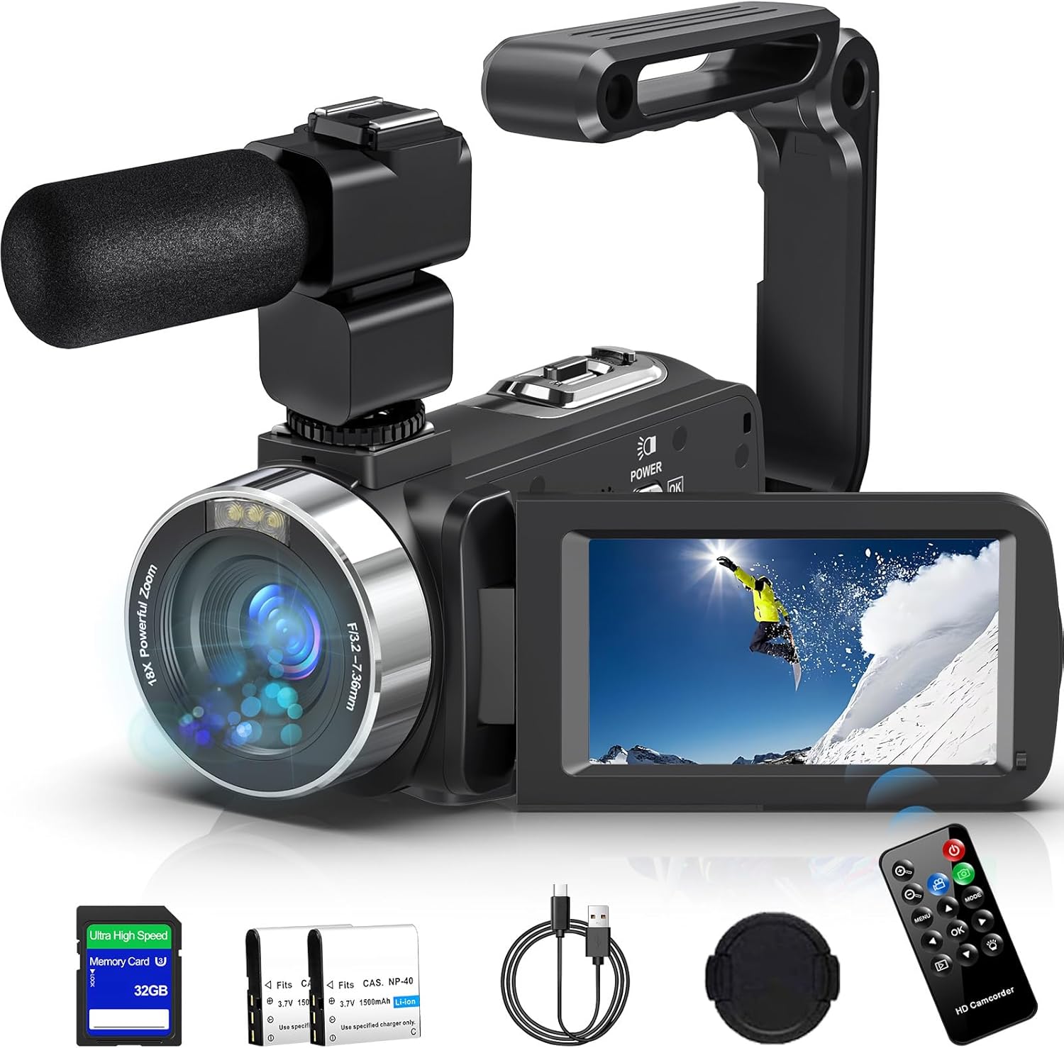 4K Ultra HD Camcorder Video Camera for Vlogging and YouTube