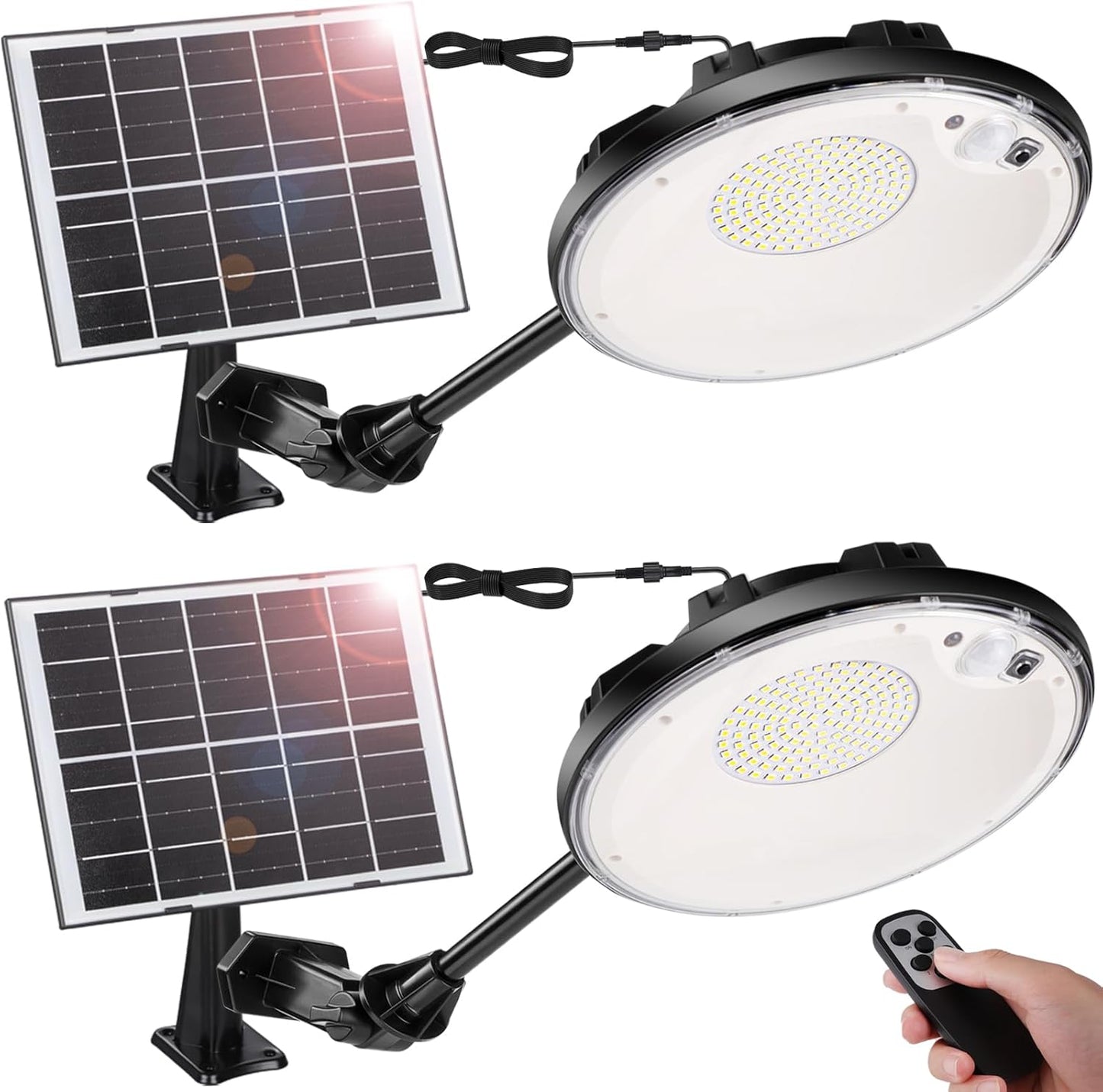 Ropelux Solar Barn Lights with Motion Sensor and Remote Control