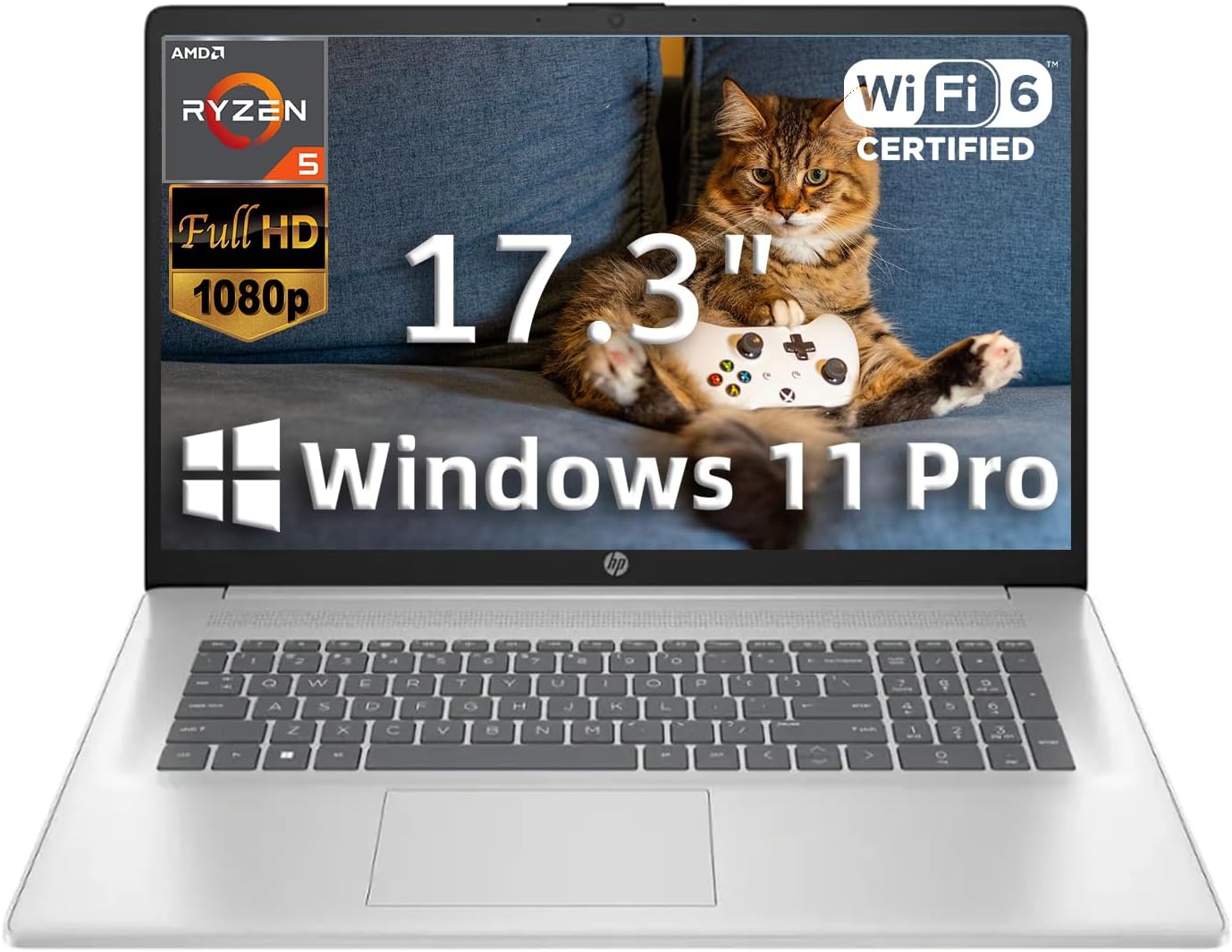 HP 17.3 Business Student Laptop with AMD Ryzen 5 Performance