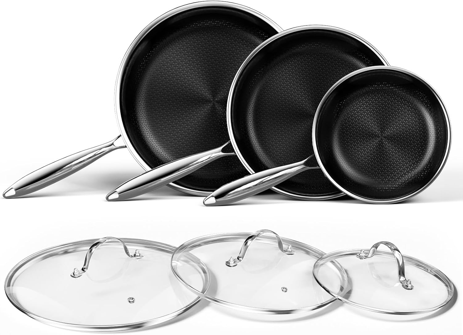 Innerwell Nonstick Titanium Ceramics Frying Pan Set for All Stoves