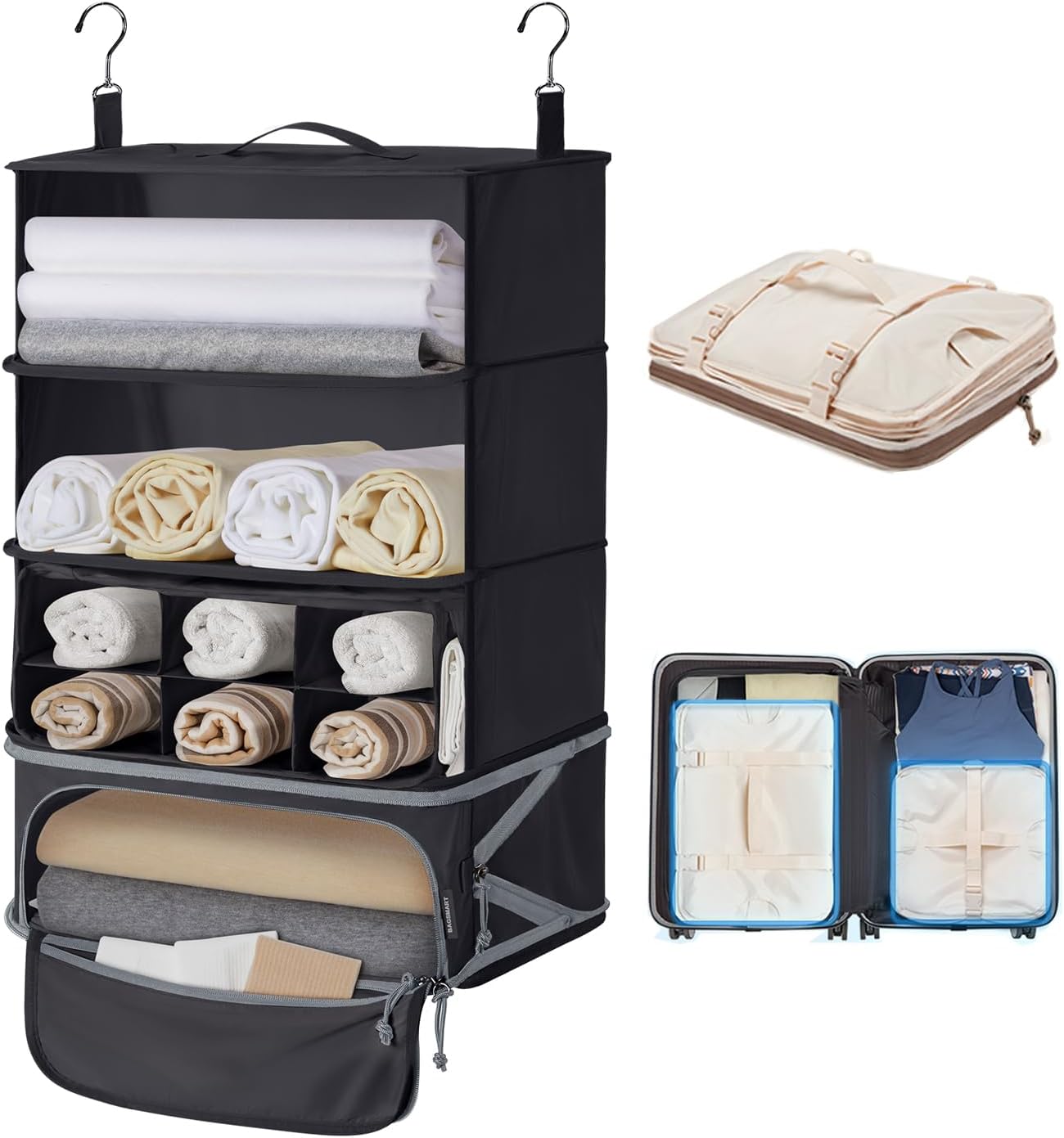 BAGSMART Hanging Packing Cubes for Travel Organization