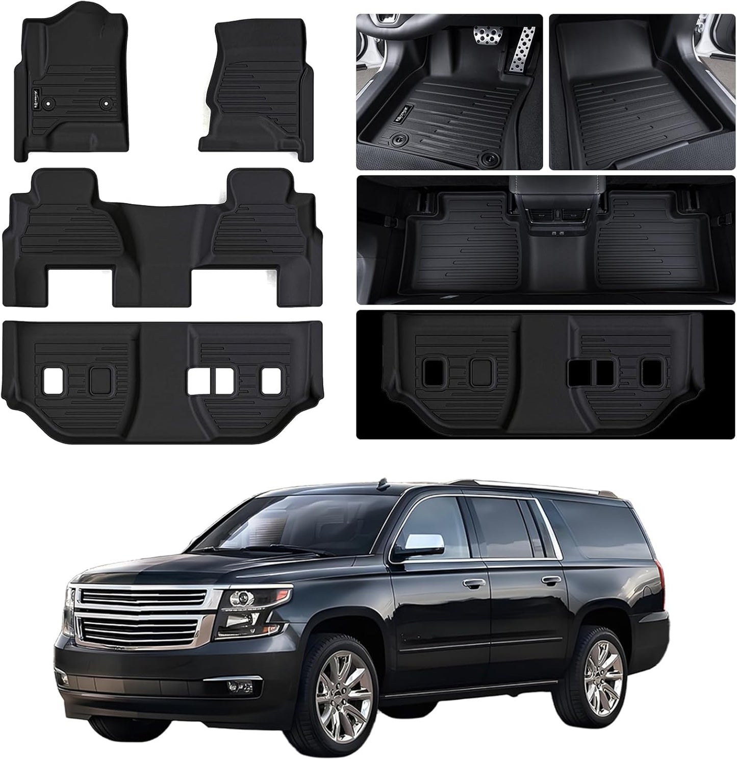 Custom Fit Floor Mats for 2015-2020 Chevy Suburban 8 Seats