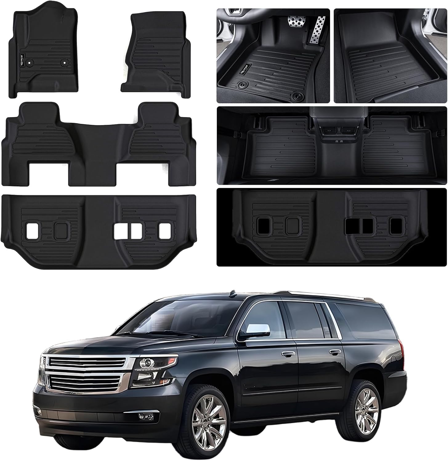 Custom Fit Floor Mats for 2015-2020 Chevy Suburban 8 Seats