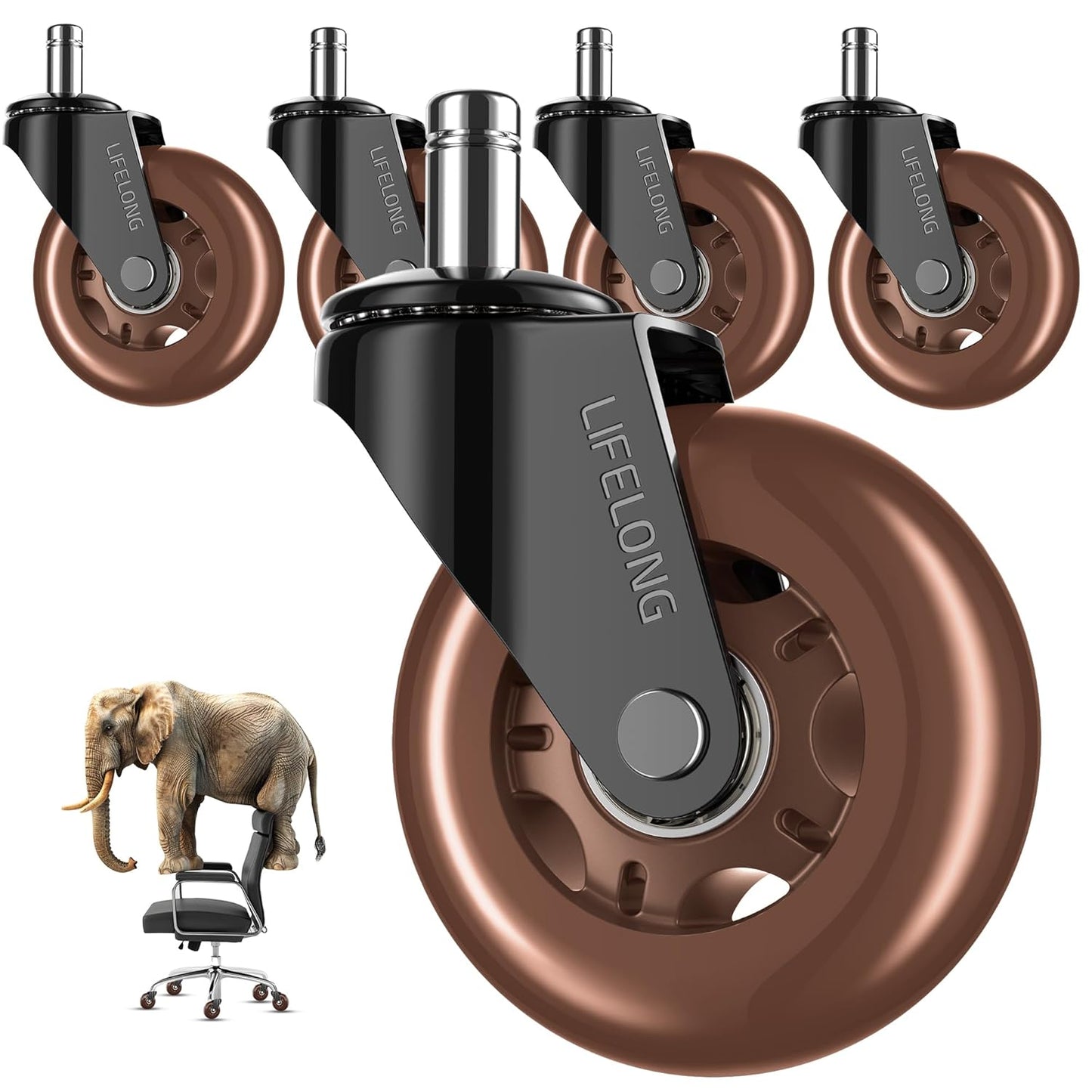 Premium Rubber Chair Casters for Smooth Mobility