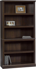 Sauder 5-Shelf Bookcase Cinnamon Cherry - Tall Storage Bookcase