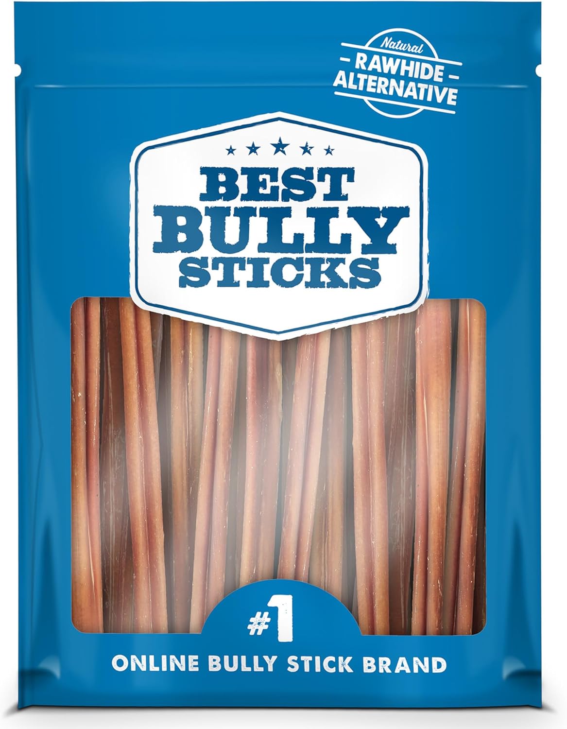 Natural 12 Inch Bully Sticks for Dogs - 50 Count Pack