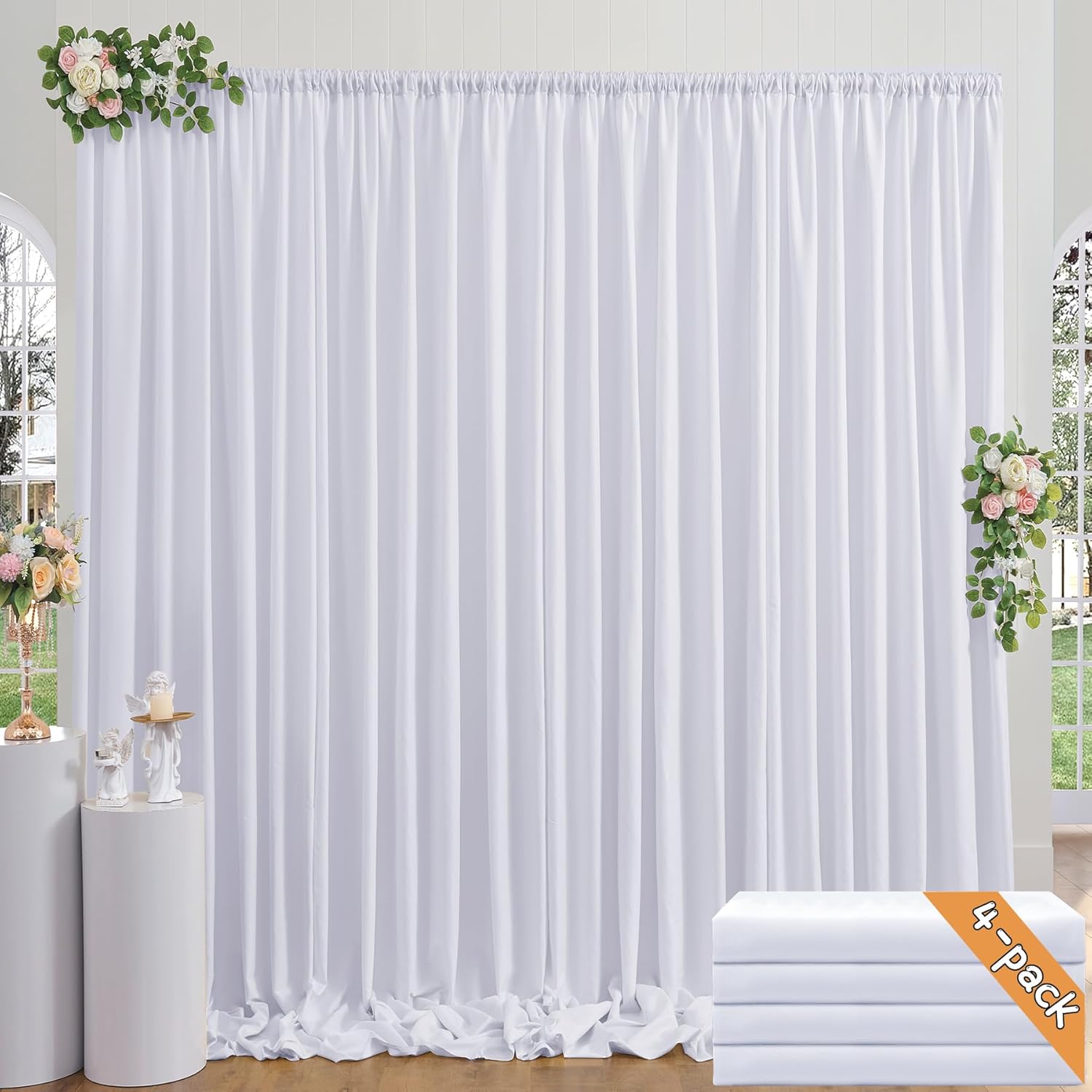 NSSONBEN White Backdrop Curtains - Perfect Party Decor!
