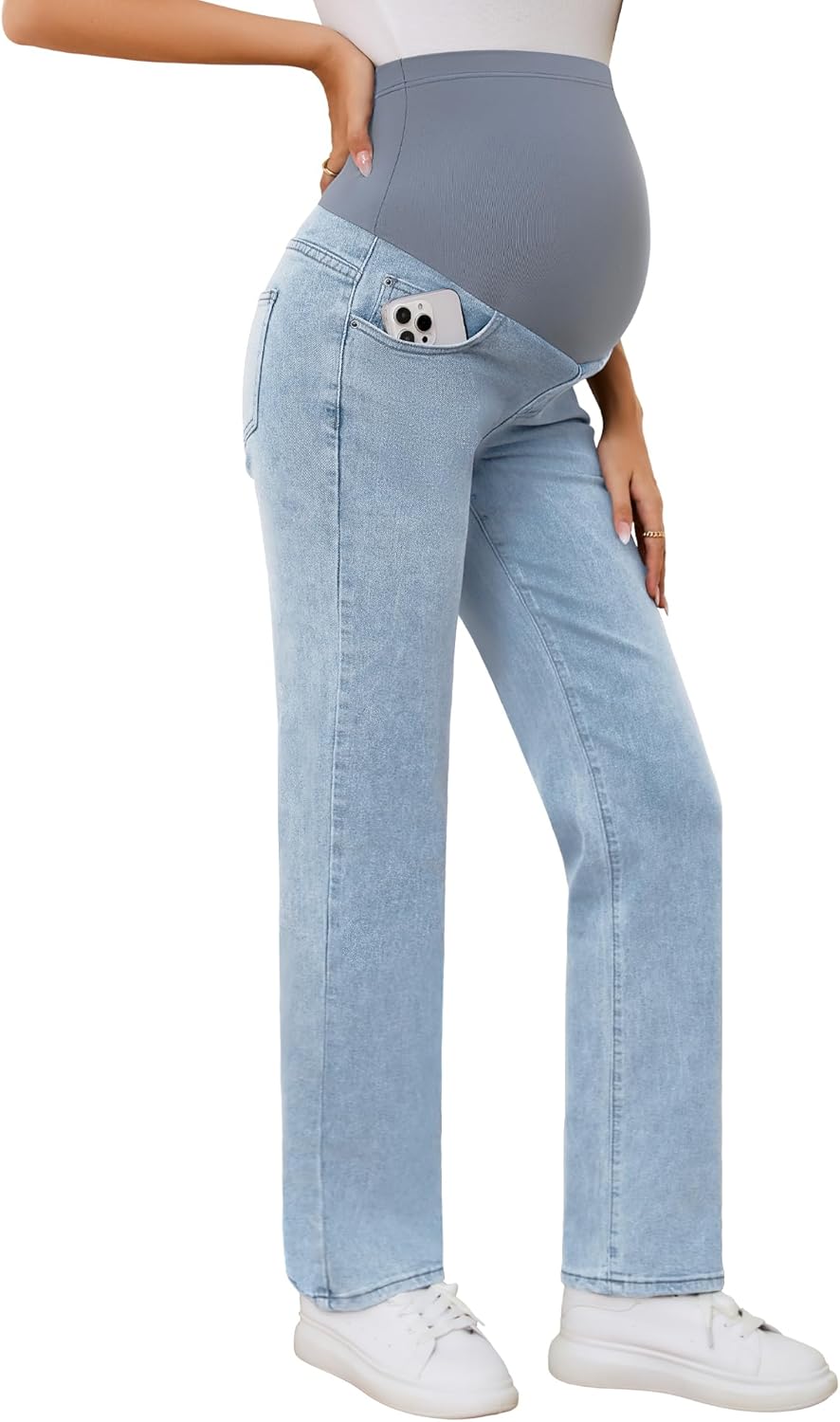 Maternity Jeans for Women with Over Belly Support and Comfort