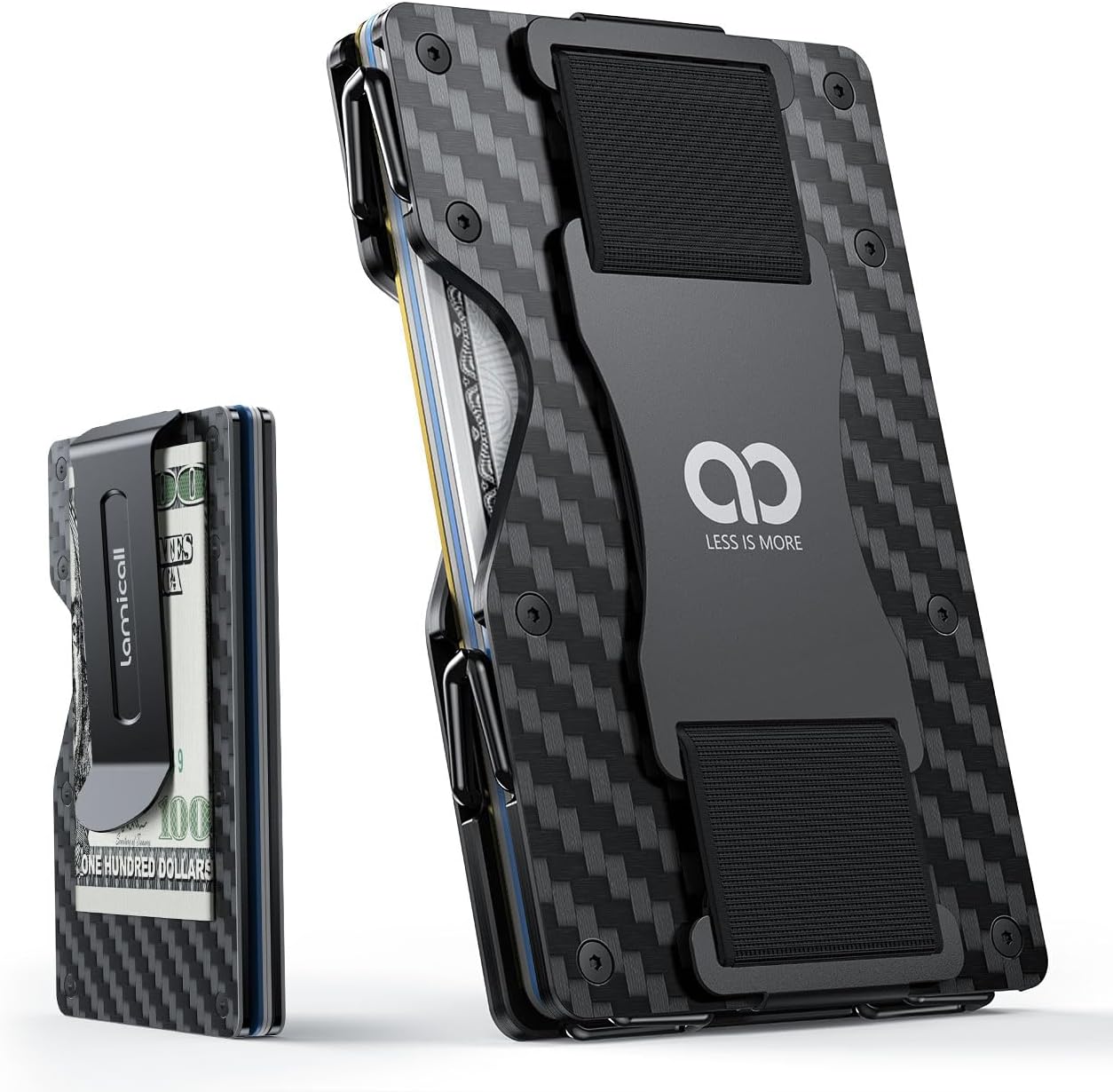 Lamicall Minimalist Metal Wallet for Men - Slim RFID Card Holder