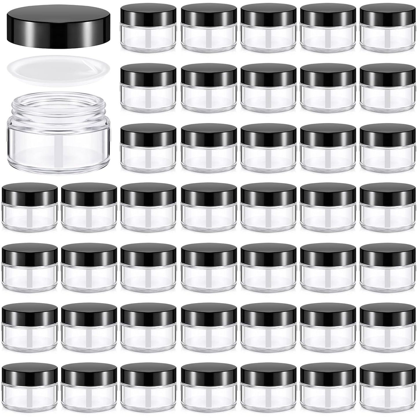 Domensi 60 Pcs 1oz Glass Jars with Lids for Travel and Storage