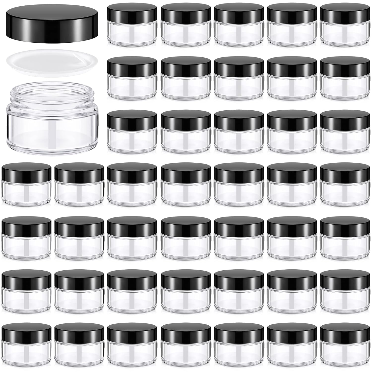 Domensi 60 Pcs 1oz Glass Jars with Lids for Travel and Storage