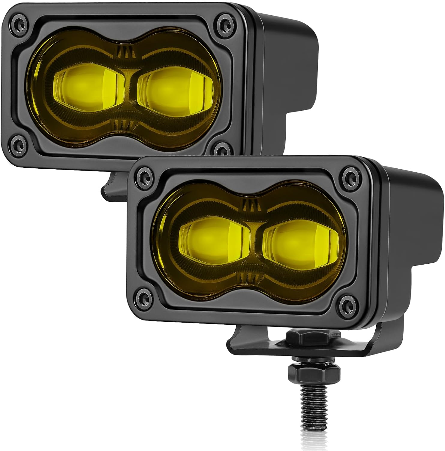SAE Fog Lights Yellow 3 Inch LED Pod Light Bar for Off Road
