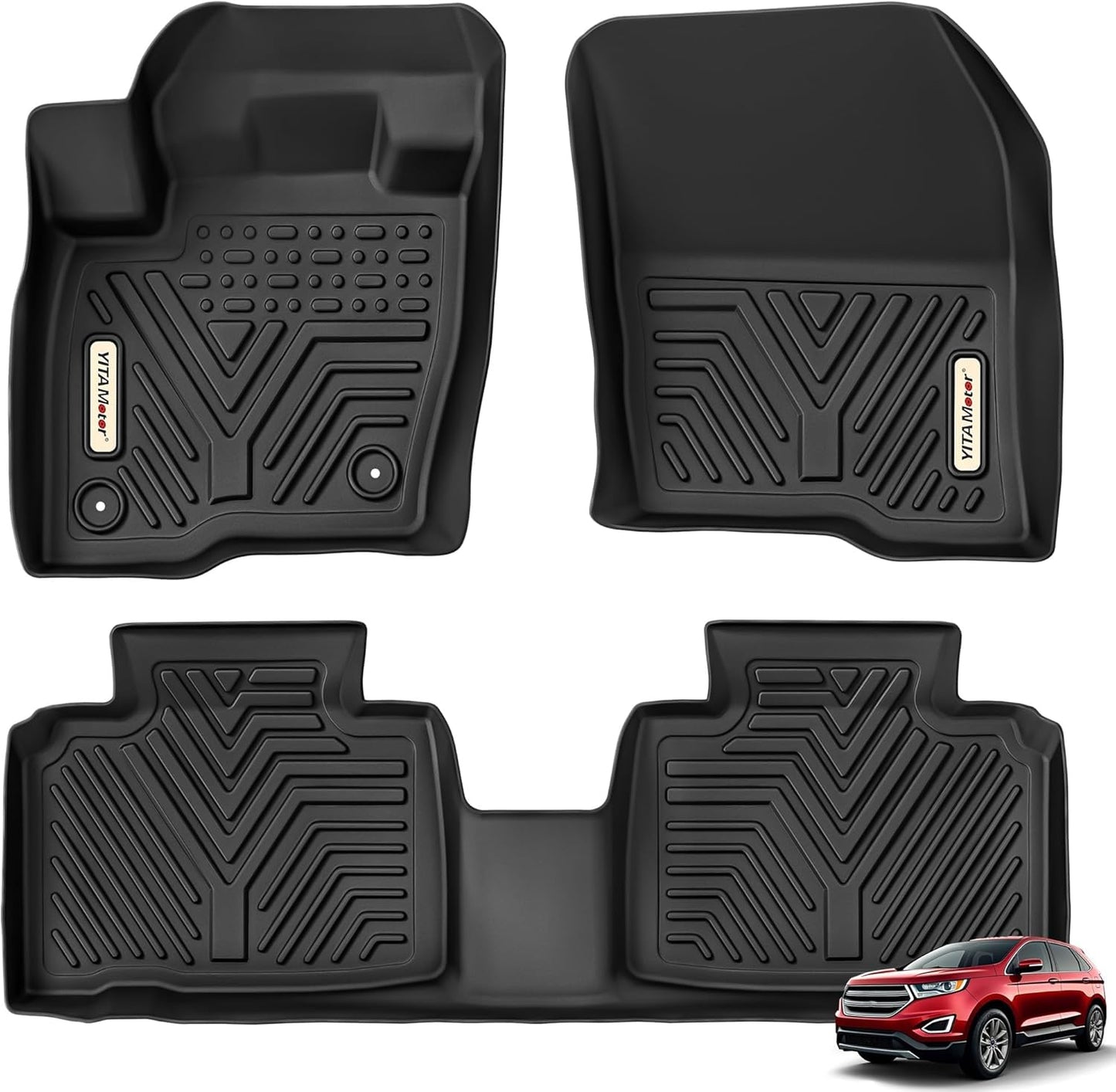 YITAMOTOR Floor Mats for 2015-2024 Ford Edge - Custom Fit TPE