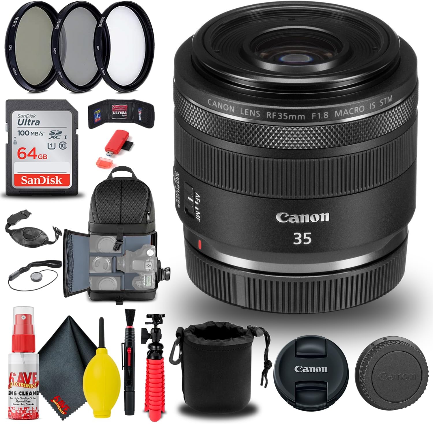 Canon RF 35mm f/1.8 Macro Lens Bundle with Essential Accessories