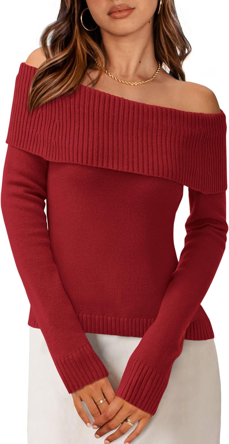 PRETTYGARDEN Off The Shoulder Sweater for Women - Chic Fall Fashion