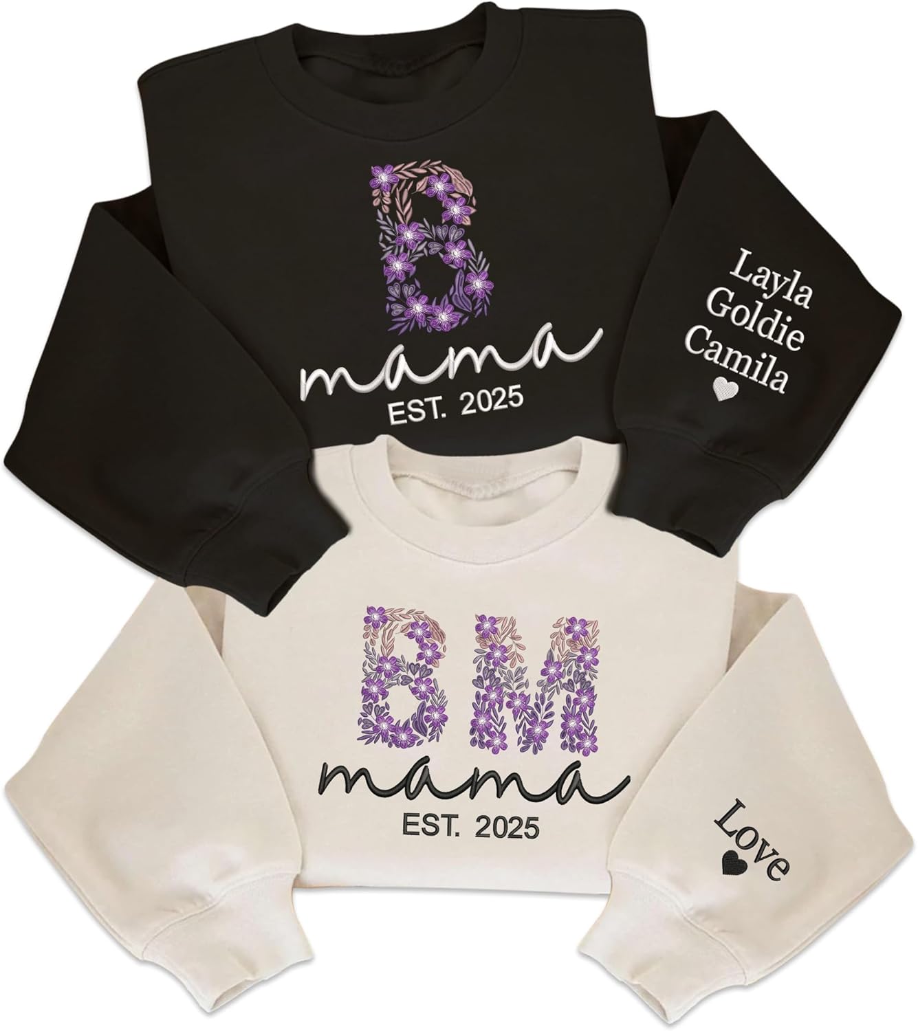 Personalized Floral Custom Sweatshirt for Mom & Grandma by Parahouse