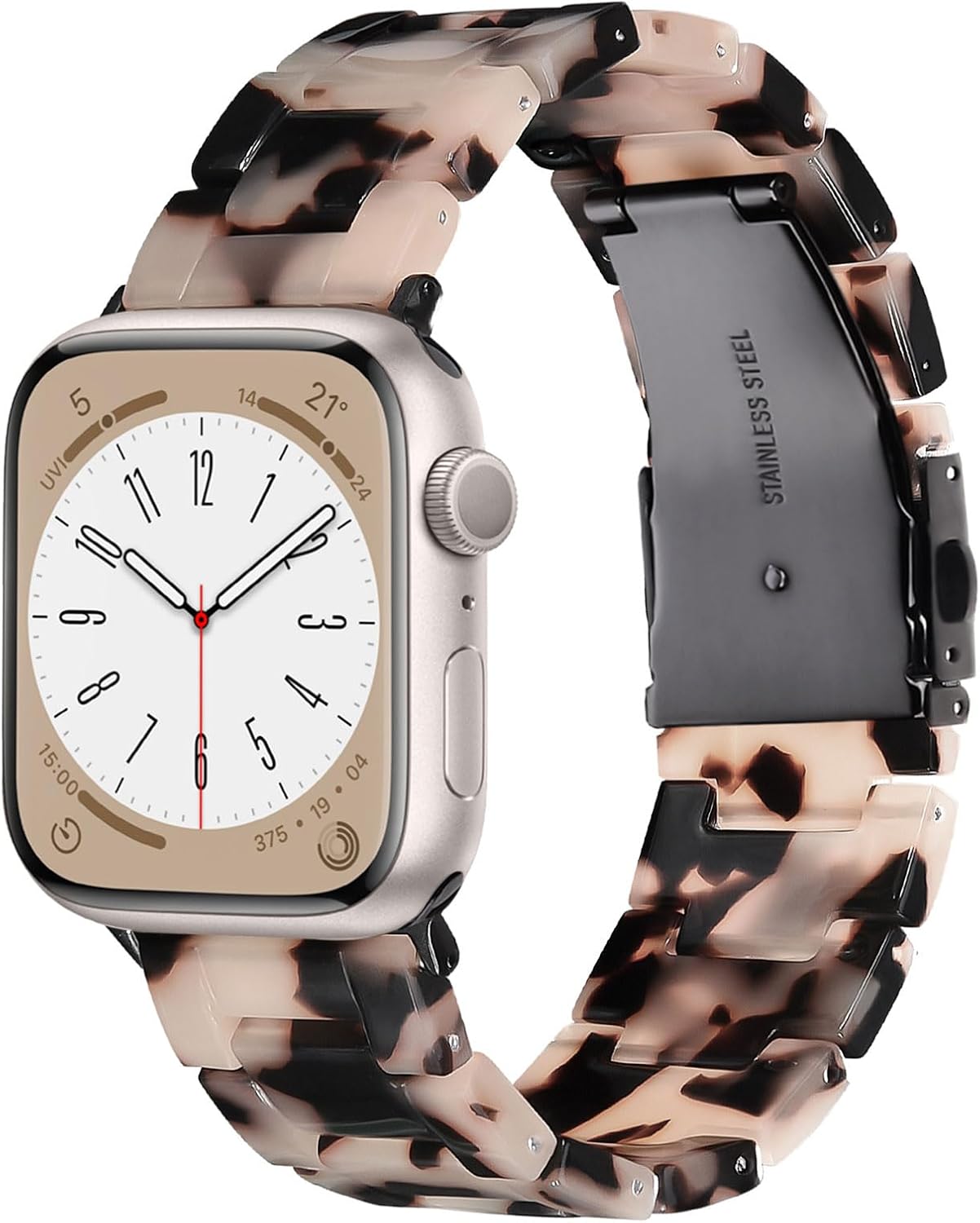 Tortoise Resin Apple Watch Band - Stylish & Versatile