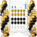 Black and Gold Balloon Column Stand Kit - Adjustable Reusable Kit