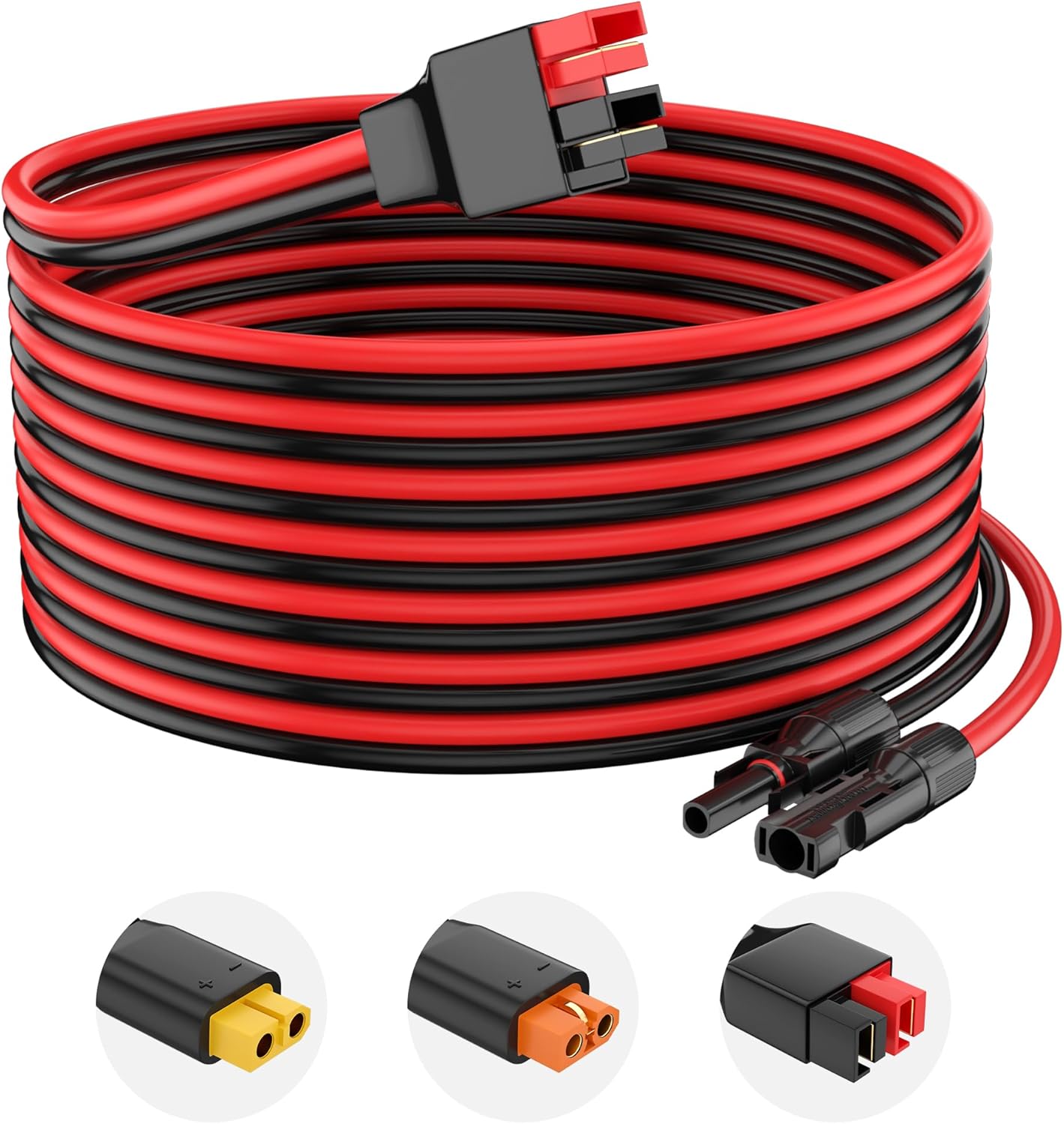 10AWG Solar Connector to Anderson Adapter Extension Cable 100FT