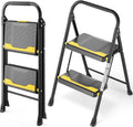 2 Step Ladder Heavy-Duty 800lb Capacity - Compact Folding Step Stool