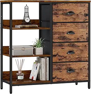Furologee Fabric Dresser with 4 Drawers for Multi-Use Storage