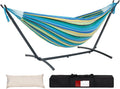 Double Hammock with 9ft Space Saving Steel Stand - Portable Comfort