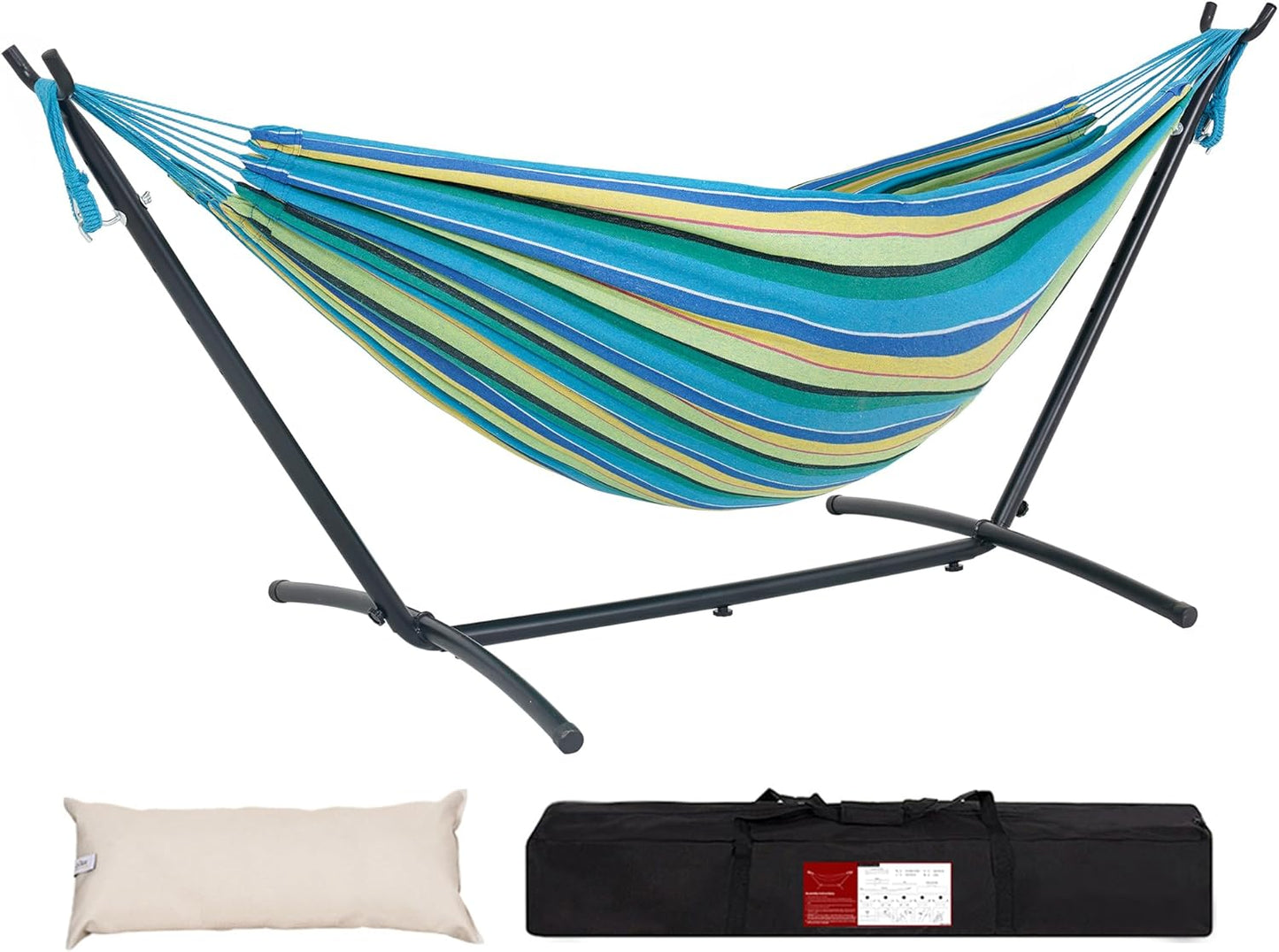 Lazy Daze Hammocks Double Hammock with Steel Stand and Pillow