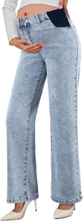 High Waist Straight Leg Maternity Jeans for Women by BLENCOT