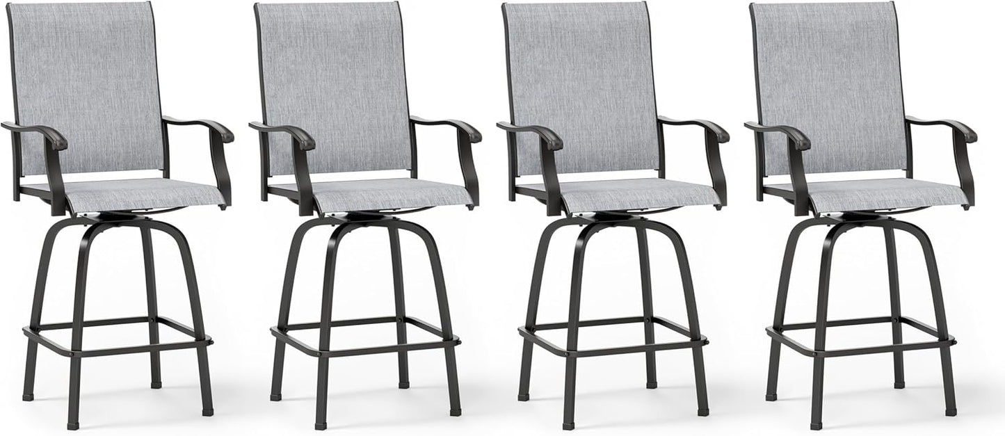 MFSTUDIO Outdoor Bar Stools Set of 4 for Stylish Patios