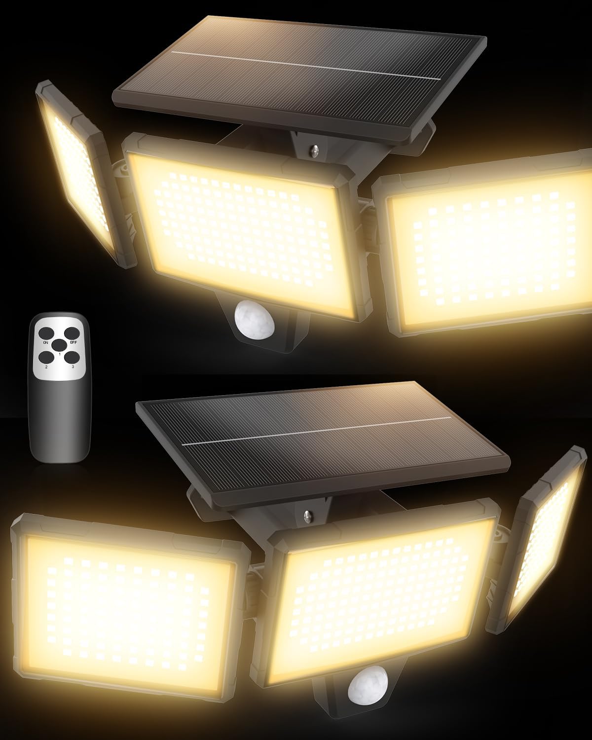 Solar Outdoor Lights 304 LED 3000LM Motion Sensor Flood Lights