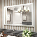 Amorho Bathroom Mirror 48X32 Inch Thick Metal Framed Design