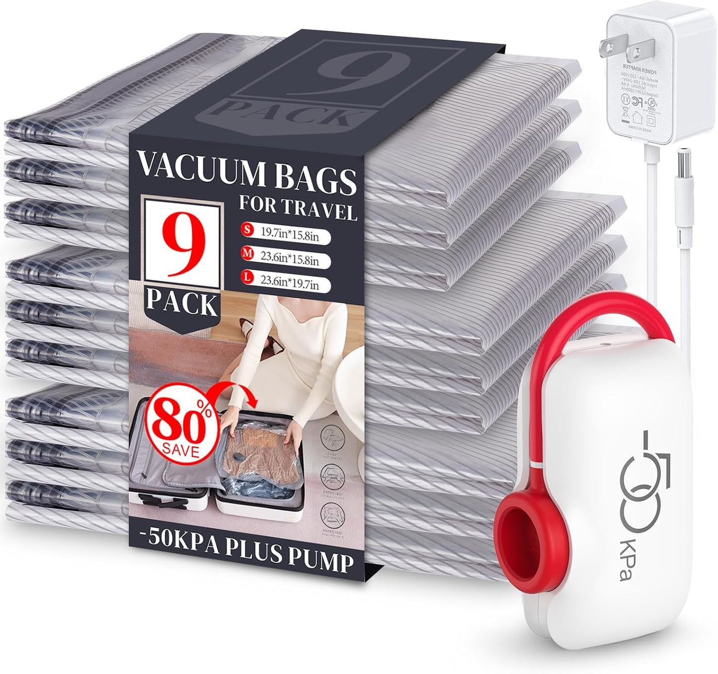 VMstr Vacuum Storage Bags for Travel - Space Saver Compression