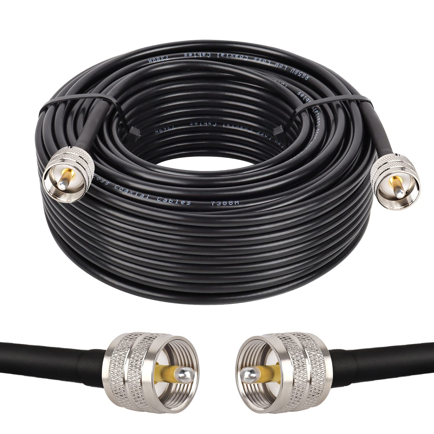 PL259 100ft UHF Coax Cable for CB and Ham Radio Use
