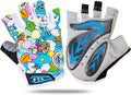 Kids Cycling Gloves, Gel Padding, Ages 2-11, Half Finger Pair