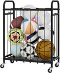 Ball Storage with Wheels for Garage Sports Equipment Organizer
