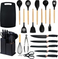 Cooking Utensils Set 19 PCS - Silicone & Knife Set for Nonstick