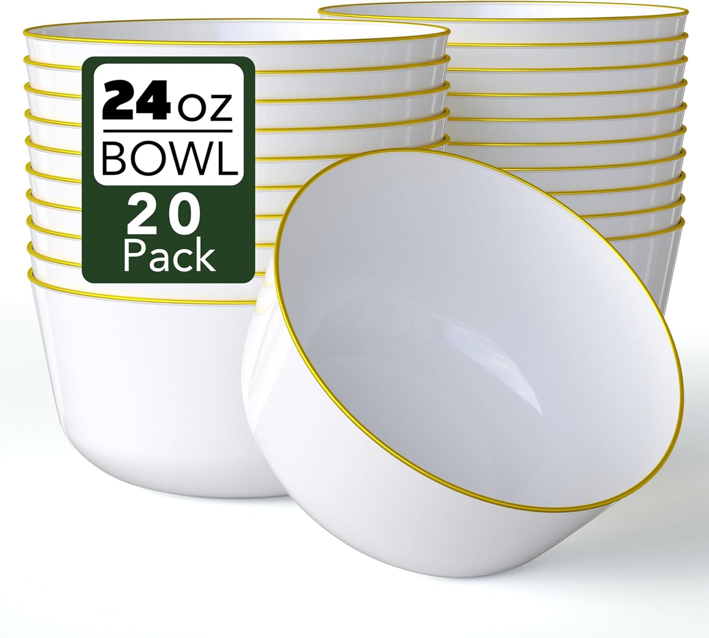 Elegant 24 Oz Disposable Bowls for Parties and Events