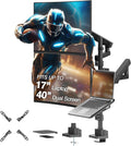 Laptop & Dual 40 in Stacking Monitor Arm Pole Top Mount - Space-Saving