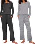 Women's 2-Pack Pajama Set - Soft Long Sleeve Sleepwear PJs