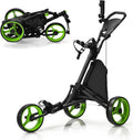 Lightweight 3-Wheel Golf Cart w/ Umbrella Holder