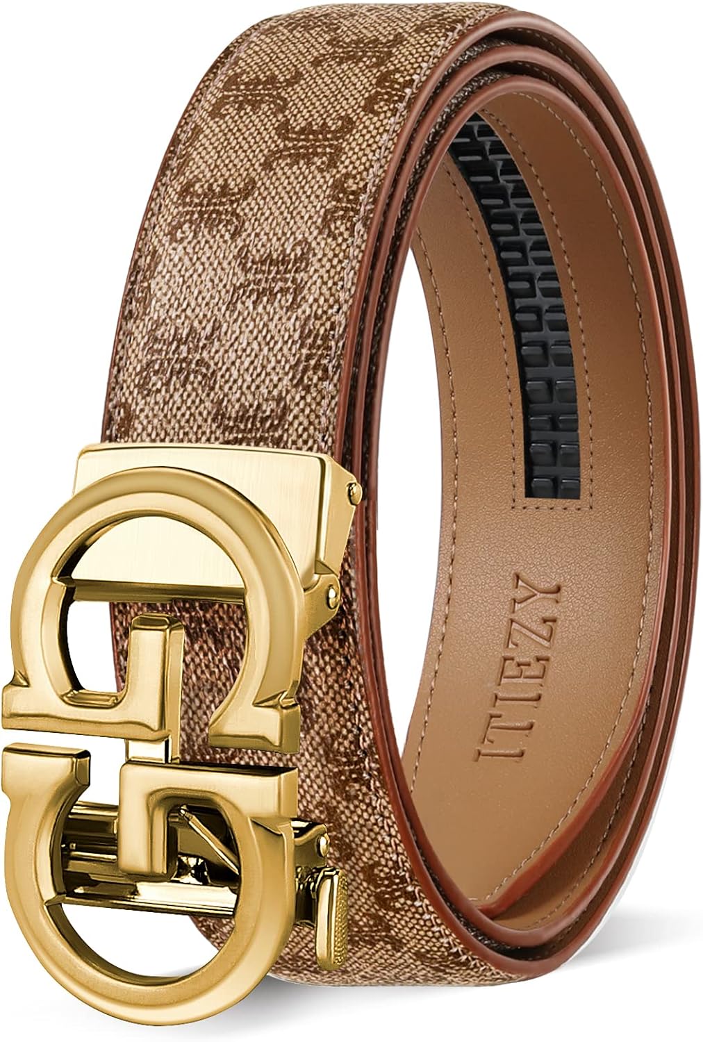 ITIEZY Ratchet Belts for Men - Adjustable Leather Click Belt