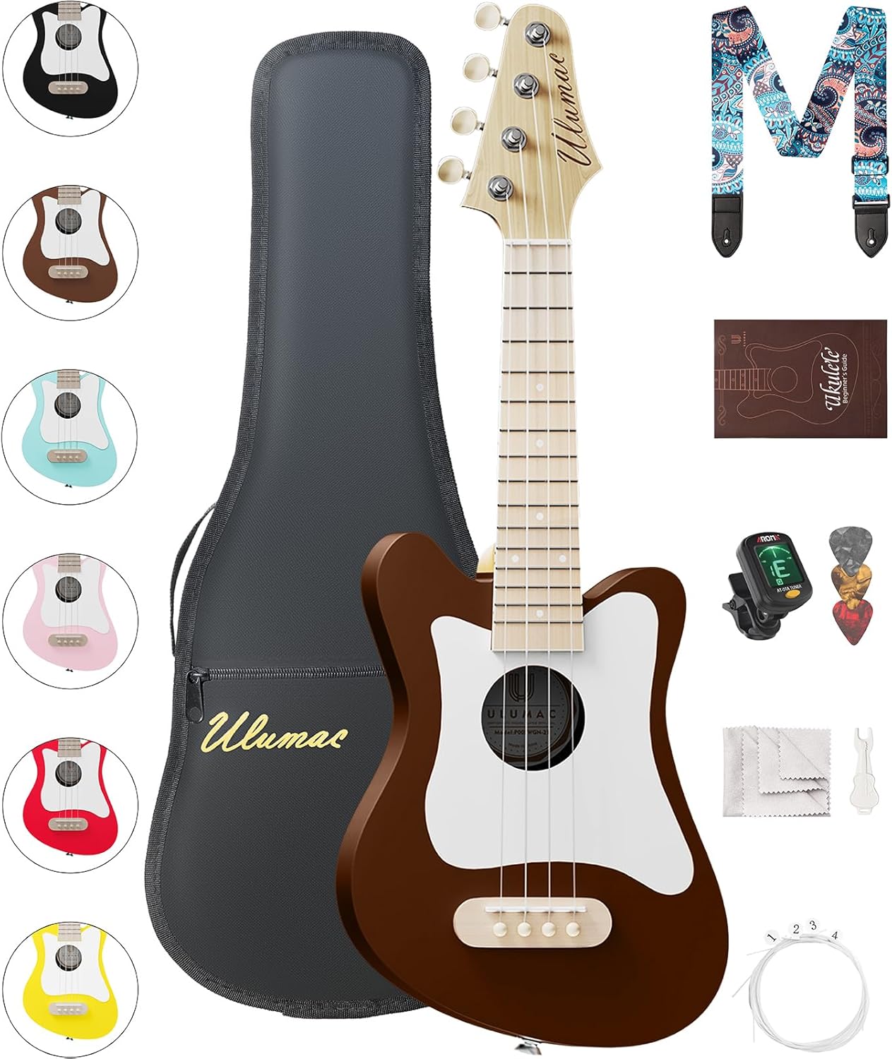 Soprano Ukulele Beginner Kit with Stylish Design and Accessories