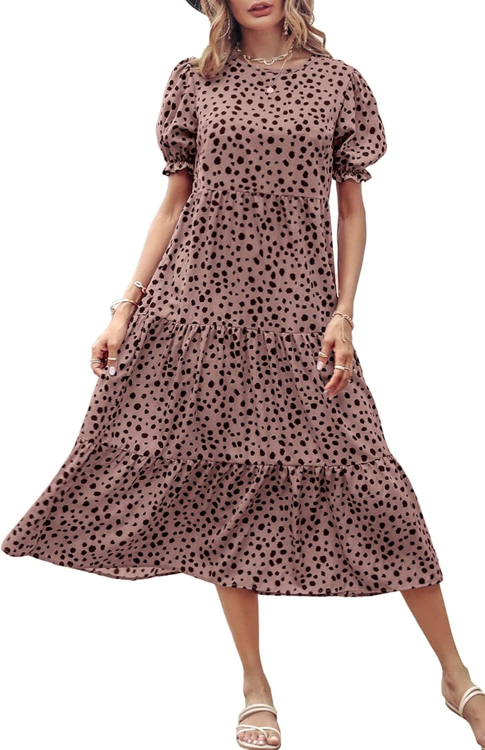 PRETTYGARDEN Summer Floral Midi Dress for Women - Stylish & Cute