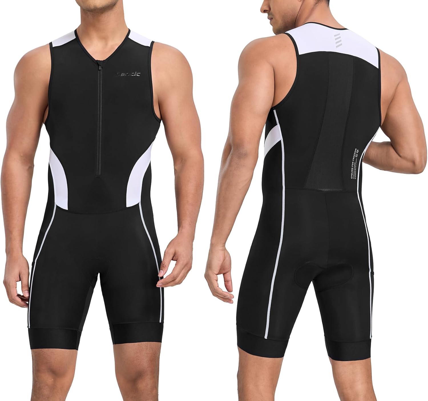 Santic Men's Triathlon Suit Sleeveless Skinsuit for Comfort
