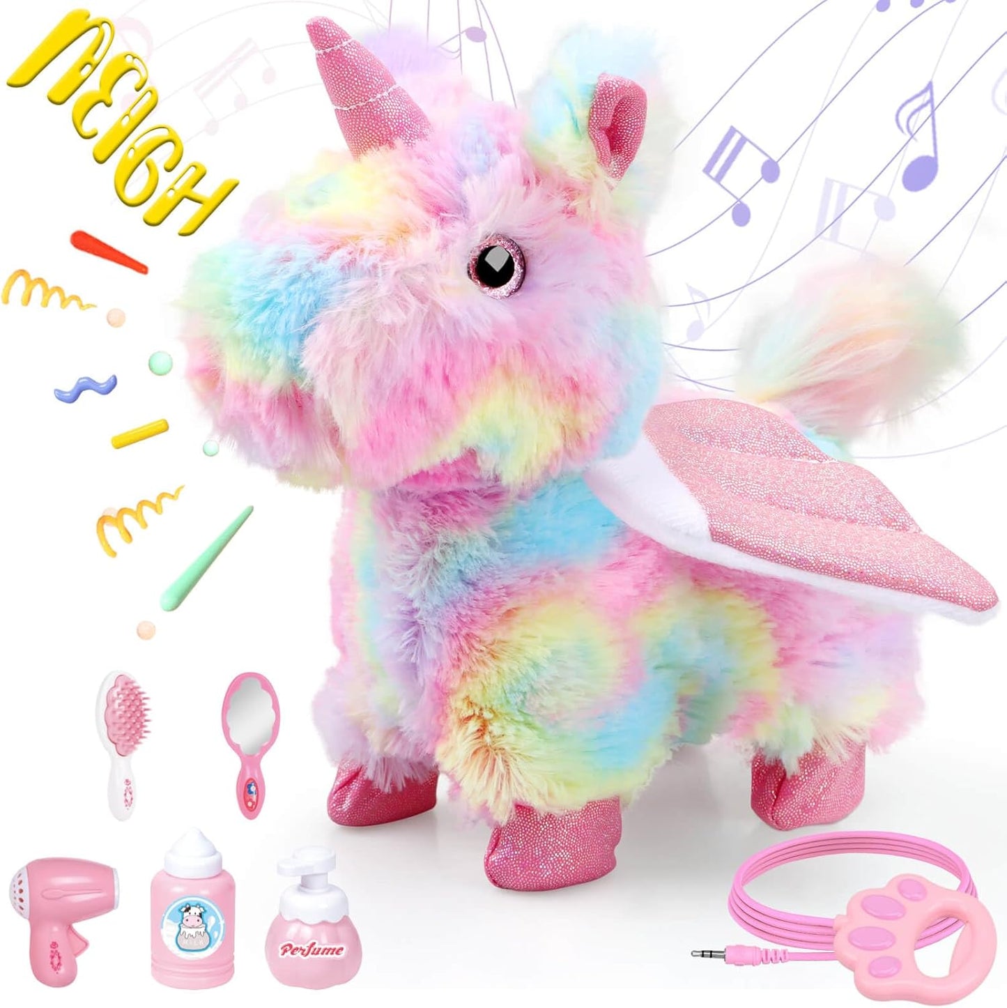 Interactive Walking Unicorn Toy - Remote Control, Touch Recognition - Perfect Birthday Gift!
