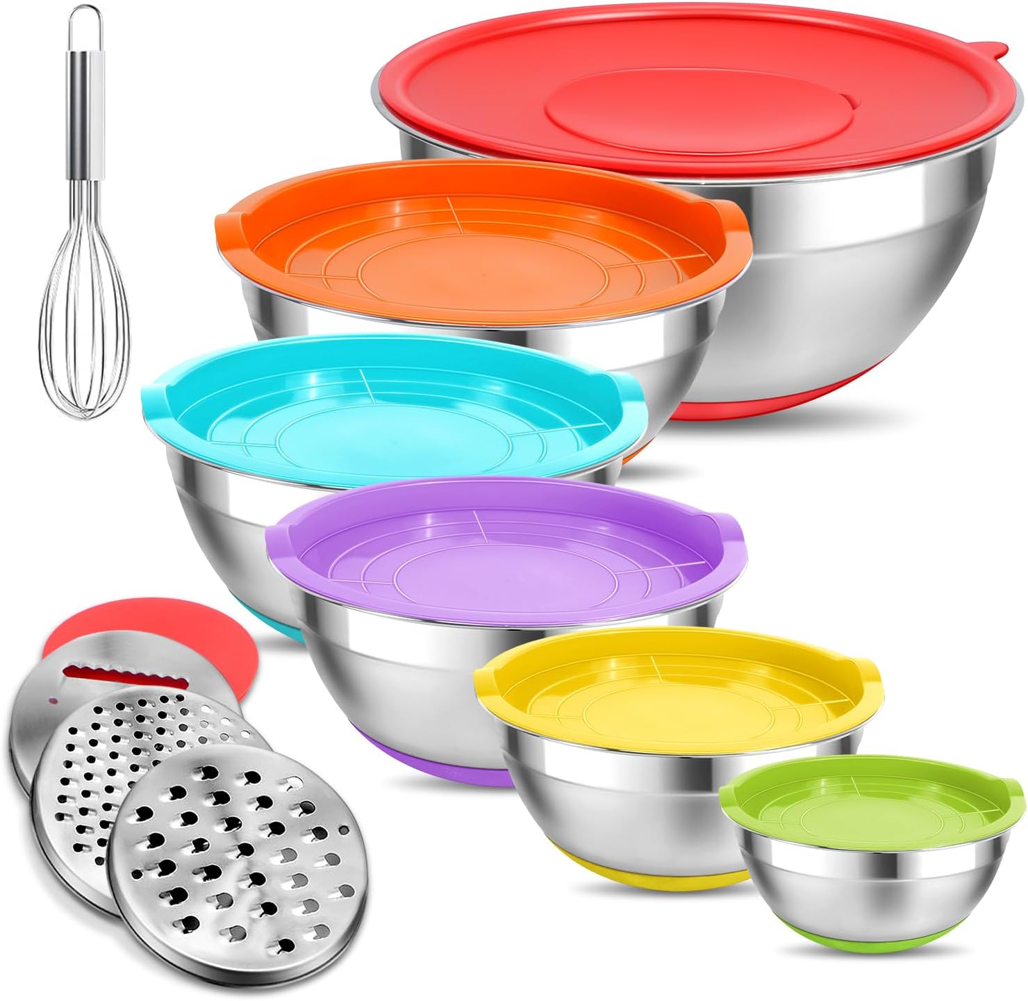 Mixing Bowls with Lids Set for Food Prep and Storage