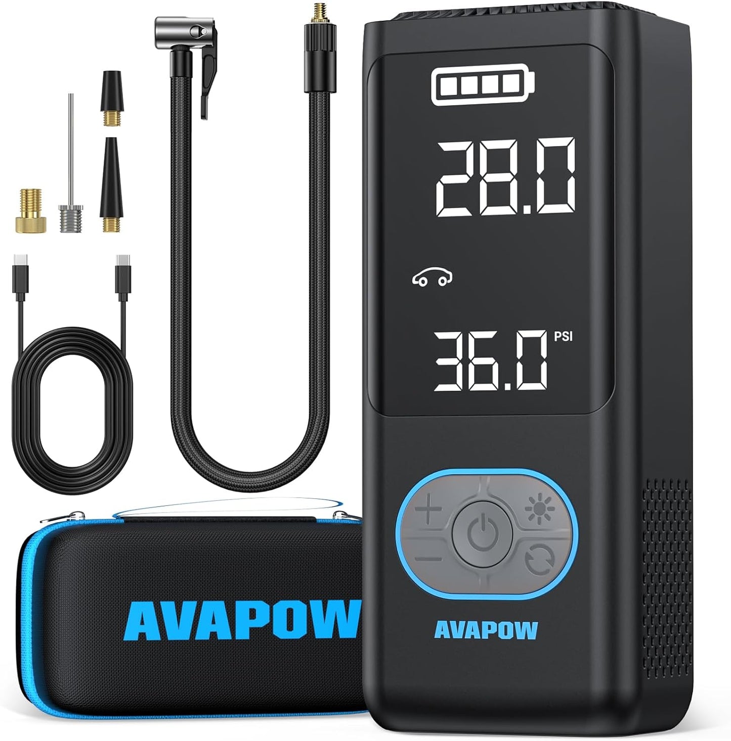 AVAPOW AP18 Tire Inflator: Fast, Cordless Air Pump for All Tires