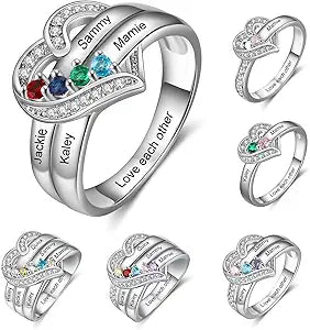 Custom Birthstone Rings for Women - Personalized Friendship Gifts